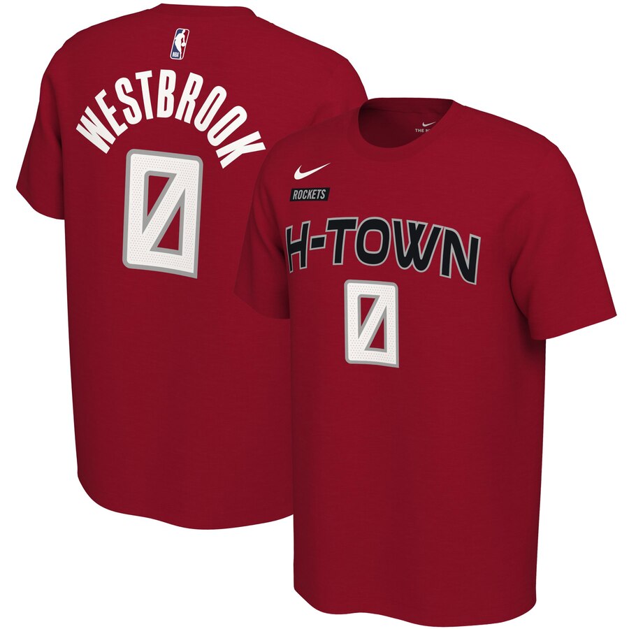 Men 2020 NBA Nike Russell Westbrook Houston Rockets Red 201920 City Edition Variant Name  Number TShirt->nba t-shirts->Sports Accessory
